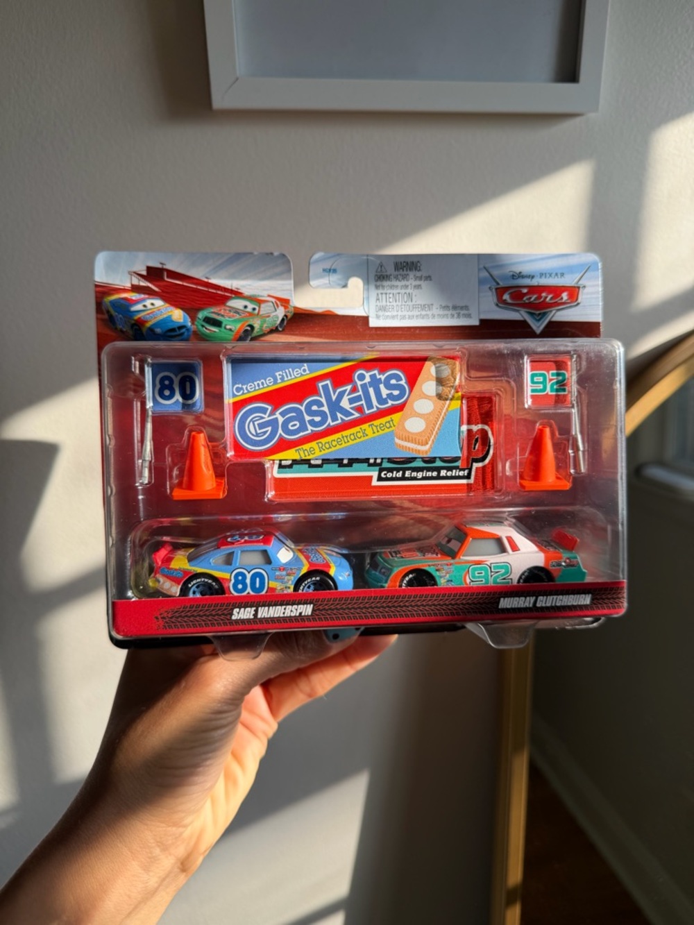 Mattel Cars Die-Cast Gask-its Twin Pack - Red and Teal Race Cars